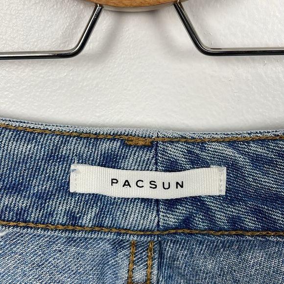 Pacsun Mom Jeans Womens 25 Cotton Skinny Leg Moon Print Embroidered Denim Pocket - Picture 9 of 9